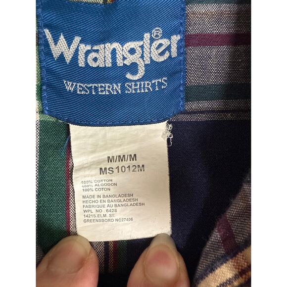 Wrangler Men's Long Sleeve Pearl Snaps Shirt size Medium - Picture 7 of 8